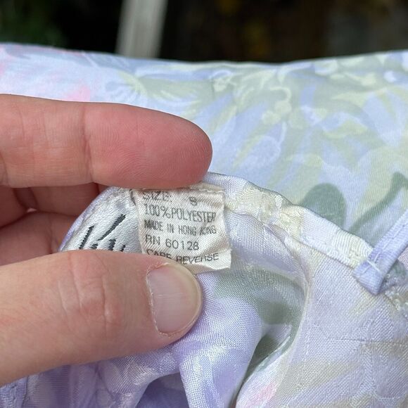 Vtg 90s Satin Slip Dress Robe Set Small Floral Romantic Sexy Honeymoon Nightgown - Picture 11 of 15